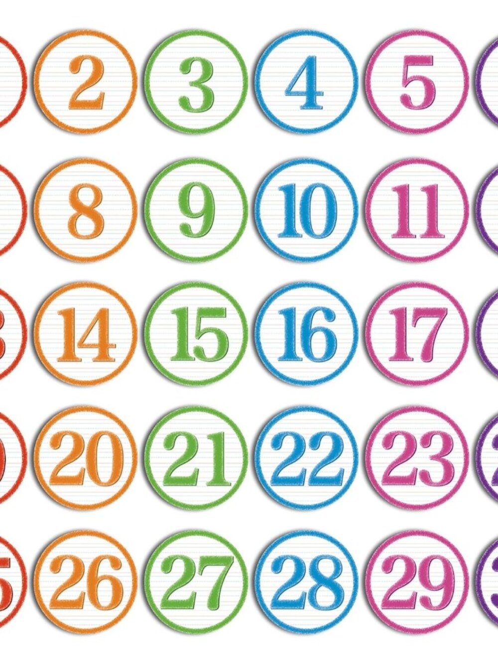 30 Pcs 6 Inch Classroom Floor Stickers Retro Color Self Adhesive dots